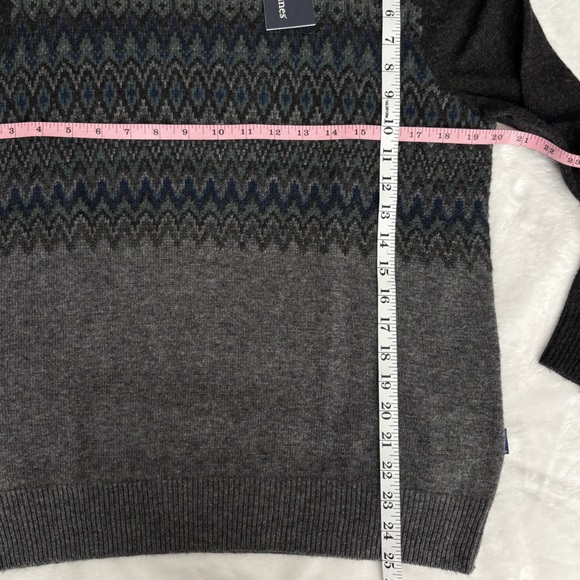 VINEYARD VINES Men'sFair Isle Crew Charcoal Heather Long Sleeve Sweater--S - Picture 10 of 11